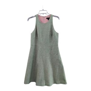 Banana Republic Green and Cream tweed Linen blend skater skirt sleeveless,size 8